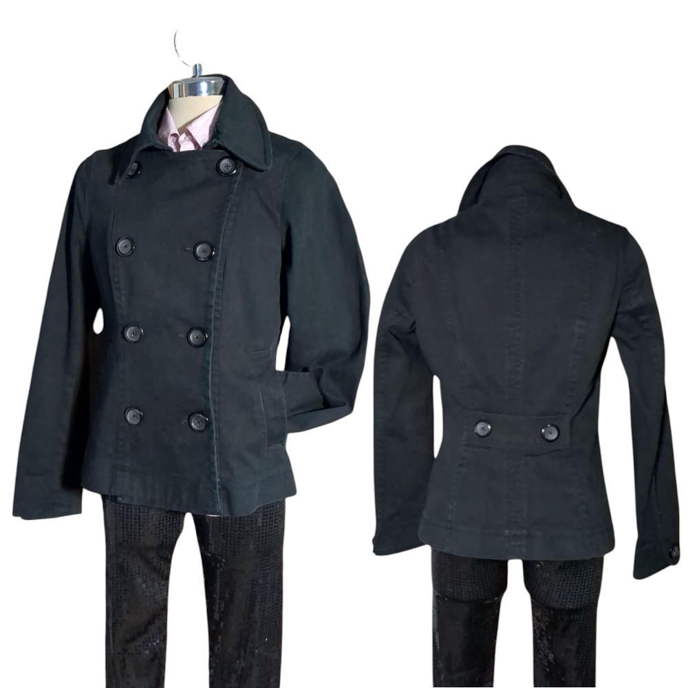 Black Double-Breasted Peacoat
